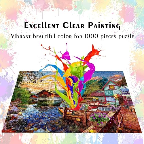 Miniatura 4 de HUADADA Rompecabezas para adultos de 1000 piezas, entrelazado de estantería perfectamente sin polvo, decoración del hogar, fiesta de cumpleaños,