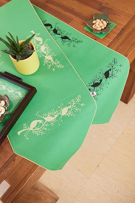 IVillage Doodle Design Reversible Runner|100% Cotton Runner|Lightweight & Eco-Friendly|Soft, Durable Fabric |Runner for Dining/Center Table|Suitable for 4 Seater & 6 Seater 13