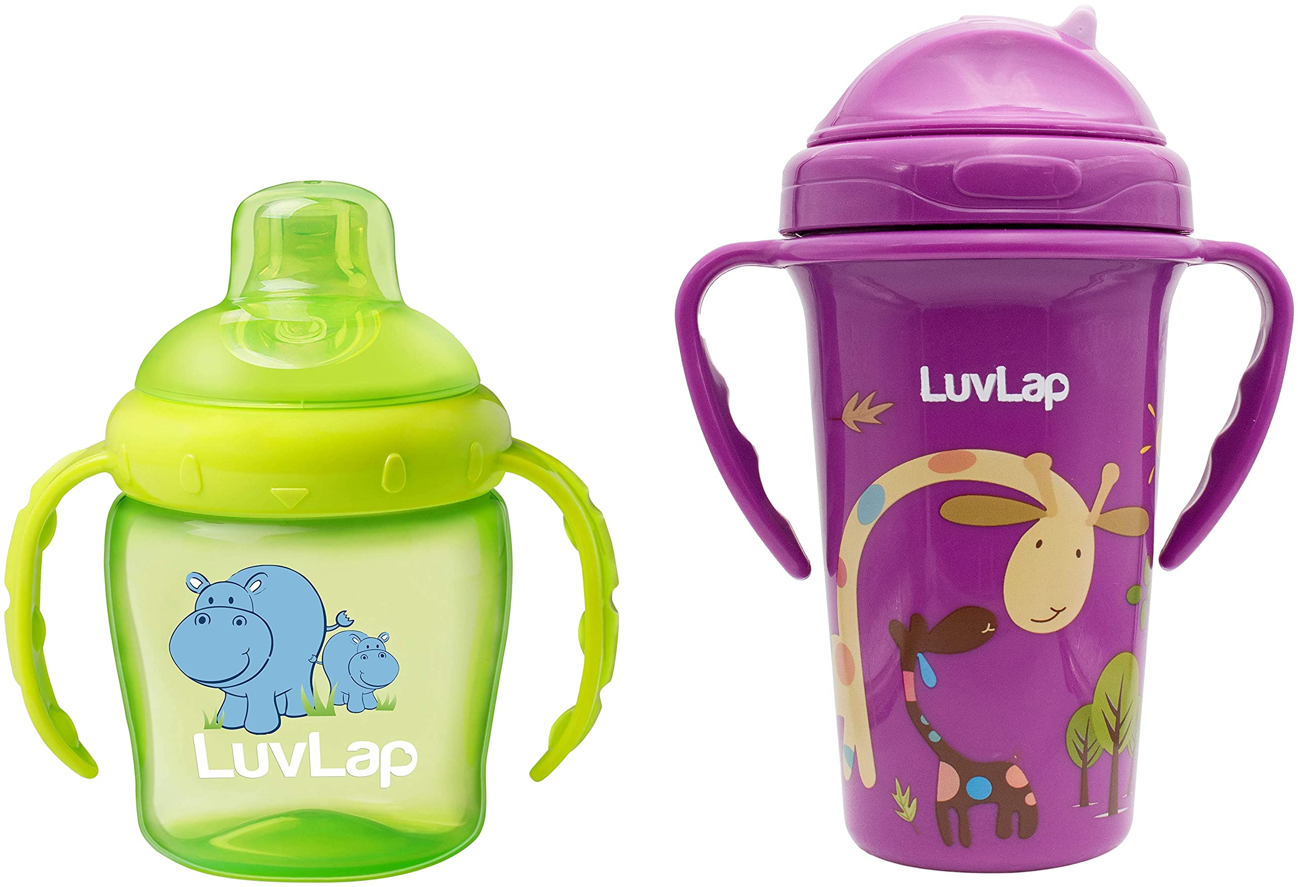 LuvLap Hippo Sipper/Sippy Cup 225ml, Anti-Spill Design with Soft Silicone Spout, 6m+ (Green) Tiny Giffy Sipper/Sippy Cup 300ml, Anti-Spill Design with Soft Silicone Straw, 18m+ (Purple-image-20