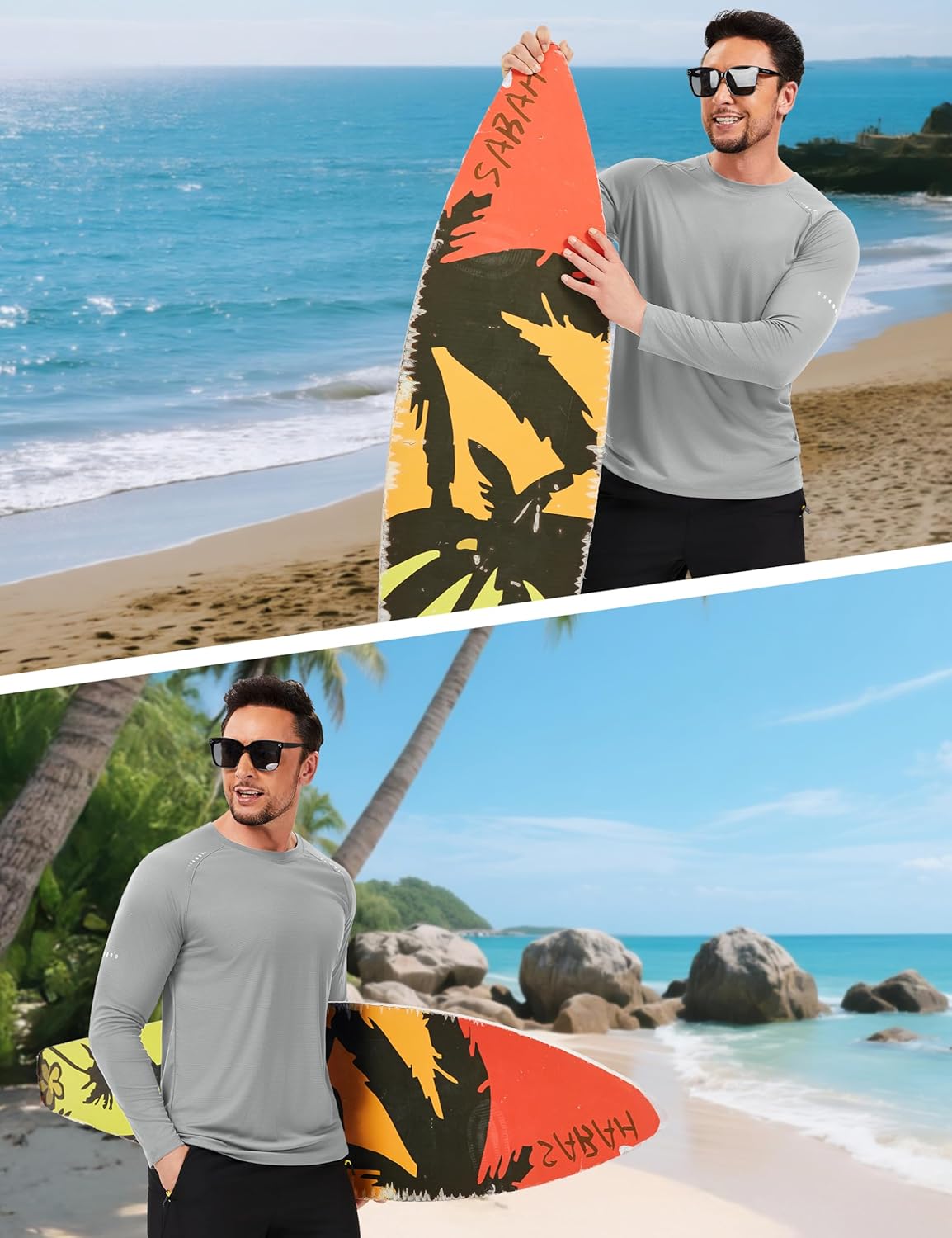 MAGCOMSEN Men's Long Sleeve Shirts UPF 50+ Sun Protection UV Shirt Dry Fit T-Shirts for Hiking Running Athletic - Image 6