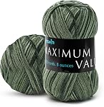 Mary Maxim Maximum Value Fil acrylique pour le crochet et tricotage, Fil de poids doux et plus mauvais 4, Idéal pour les couvertures, les chandails, les chapeaux et les écharpes, 8 oz Skein (474 Yds), Ombre Verte