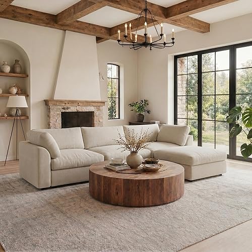 100" Cloud Sectional Couches for Living Room, Convertible L-Shape Couch