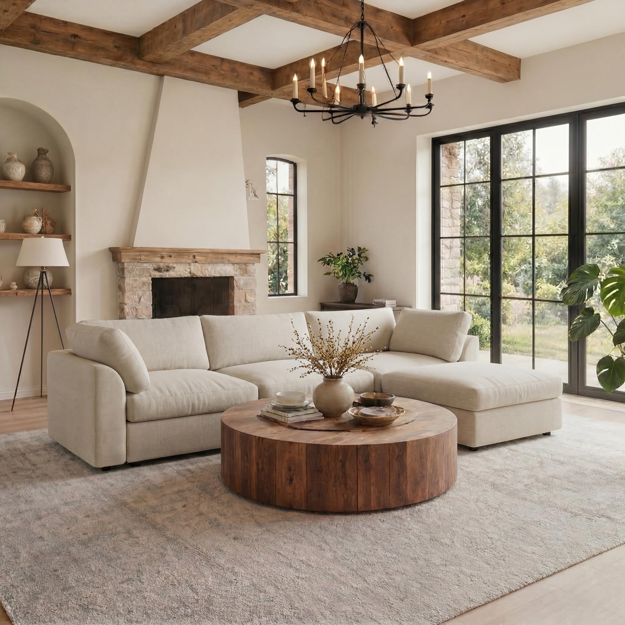 100 Cloud Sectional Couches for Living Room Convertible L-Shape Couch with Storage Ottoman 3 Seater Modular Sectional Sofa