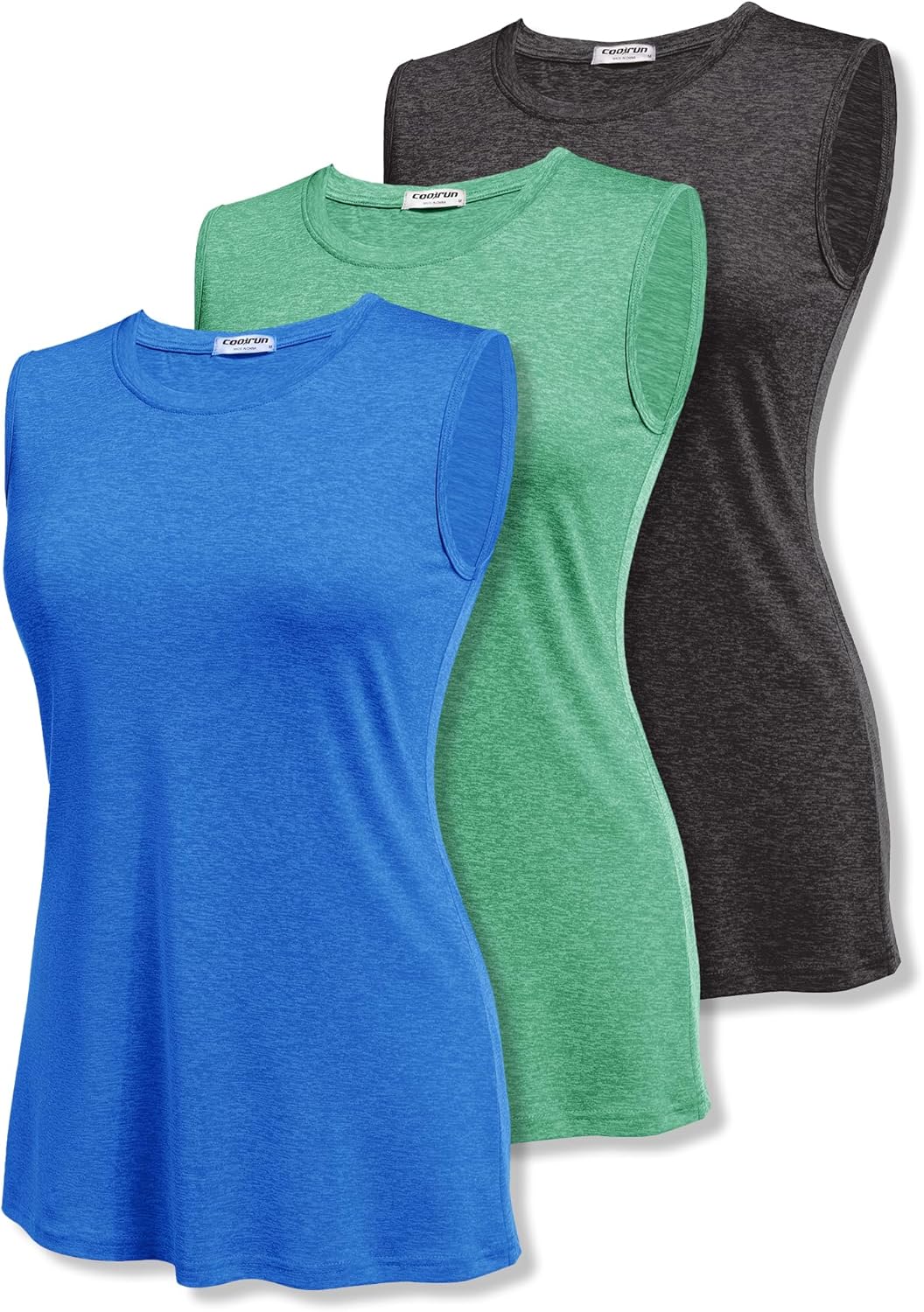 COOrun Women's Sleeveless Athletic Yoga Tank Tops Pack of 3