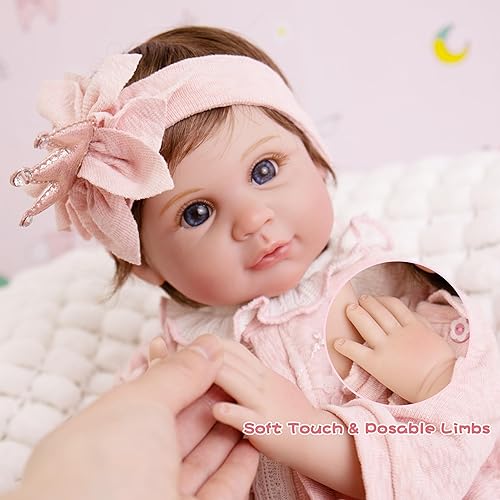 Miniatura 3 de Muñecas de bebé Reborn de 22 pulgadas, muñeca realista de bebé recién nacida, muñecas sonrientes realistas que se ven reales, juego de muñecas