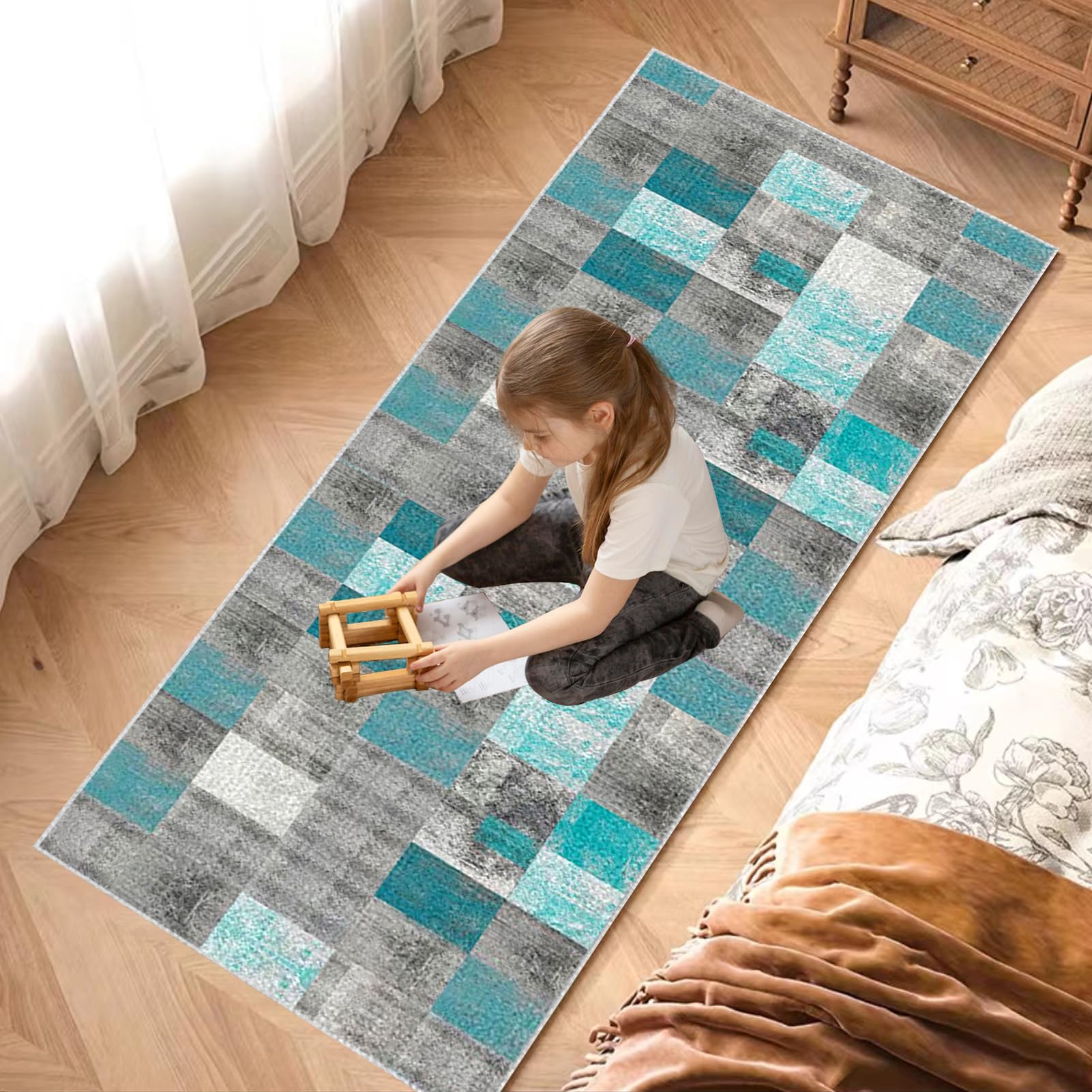 Nadający się do prania, dywan na korytarz, 120 x 600 cm, z krótkim włosiem, chodnik kuchenny, dywan na korytarz, antypoślizgowy bieżnik do korytarza, kuchni, wejścia, jadalni, sypialni