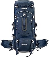 Vista 8 de Ubon Mochila de senderismo con marco interno de 50/60 L, mochila de camping para hombres y mujeres con cubierta de lluvia