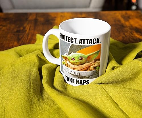 Miniatura 72 de Silver Buffalo Star Wars The Mandalorian Repeat Poses - Taza de café de cerámica estilo campista, 20 onzas Repetir Poses