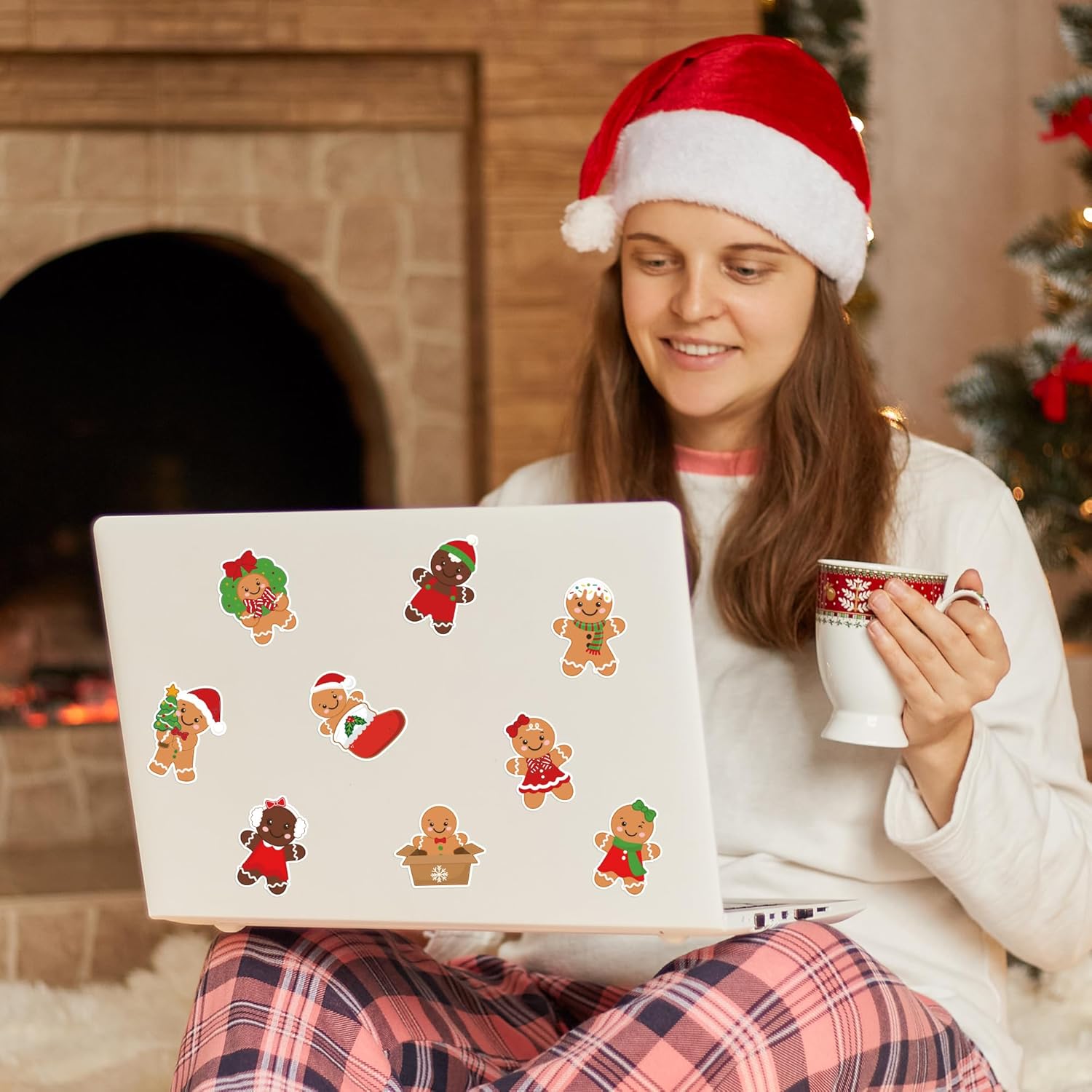 Christmas Gingerbread Stickers - 1000Pcs Christmas Gingerbread Man Waterproof Stickers for Kids, 16 Patterns Xmas Cartoon Aesthetics Decoration Decals for Festivals Holiday Party Favor Gift - Image 6