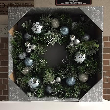 Amazon 特大 クリスマス リース シルバー リース おもちゃ