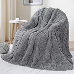 Weighted Blanket for Adults 15lbs, Drewin Soft and Thick Jacquard Sherpa Heavy Blanket for Calming and Relax, Dual Sided Ultra Soft Fuzzy Throw Blanket with Ceramic Beads, 60 x 80 inches, Cream White