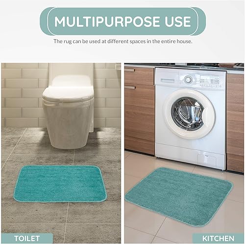 Miniatura 7 de RAJRANG - Alfombra de baño antideslizante para baño, 17 x 24 pulgadas, suave, absorbente, lavable, alfombra para puerta, decoración del hogar