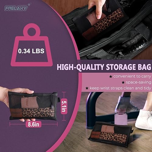 Miniatura 6 de Frelaxy Correas de muñeca de levantamiento de pesas para mujeres y hombres, agarres de levantamiento de pesas con bucle de muñeca, cuero de doble