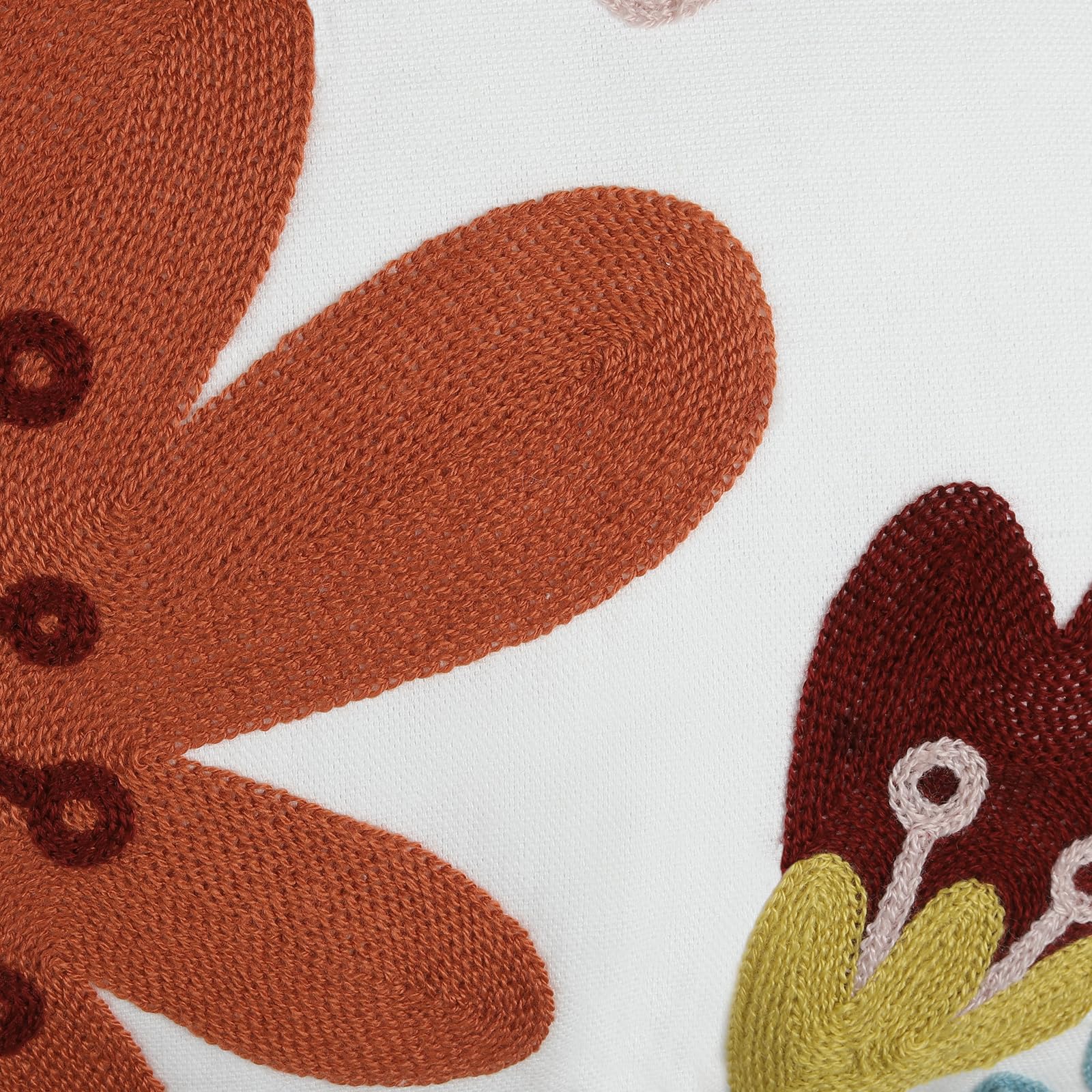 Fundas Cojín 45x45 cm Lote de 2 Bordado Floral Abstracto en Naranja Fundas Decorativas Boho-Chic para Sofá y Salón