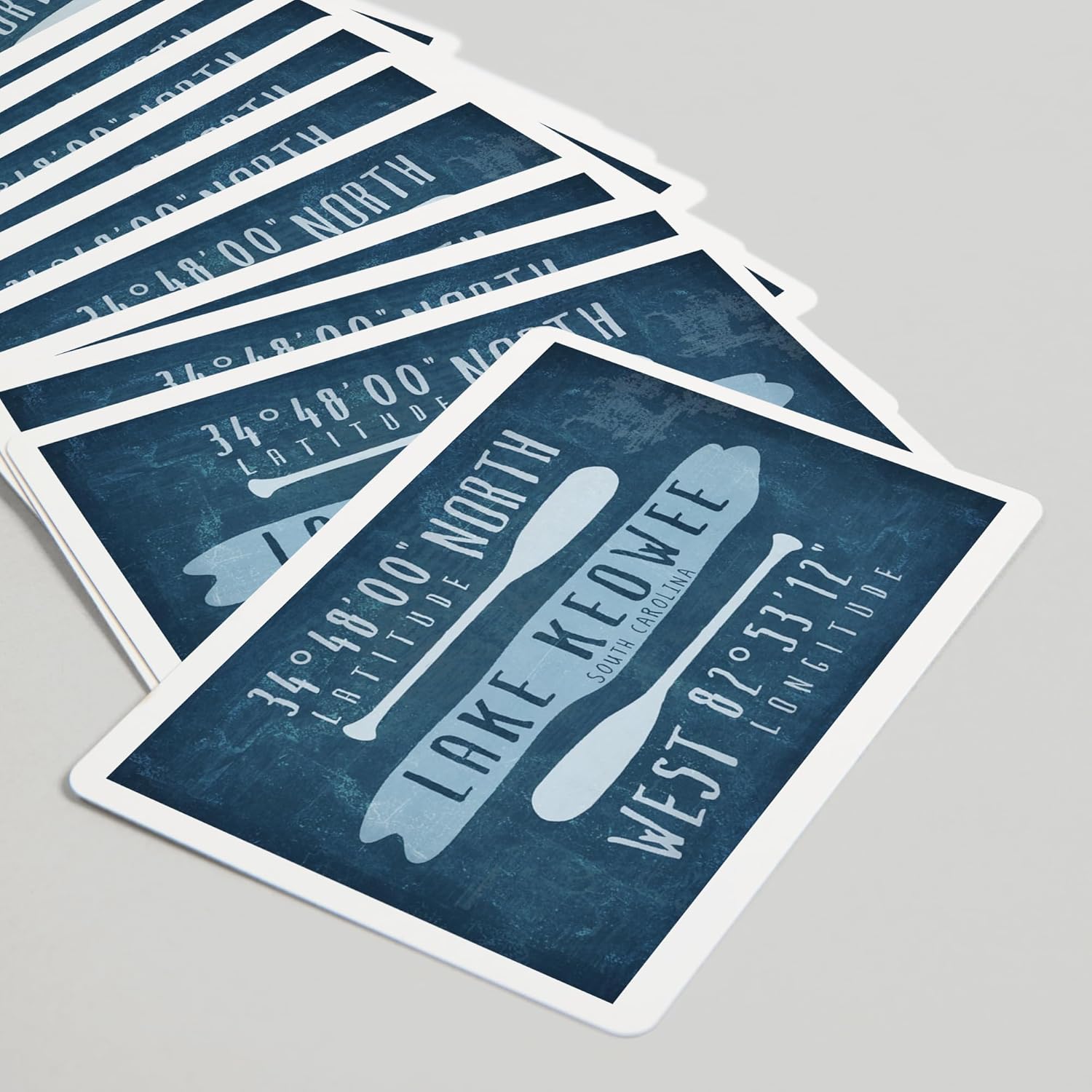 Lantern Press Lake Keowee, South Carolina, Lake Essentials, Latitude and Longitude, 52 Playing Cards for Adults, Poker Size Card Deck
