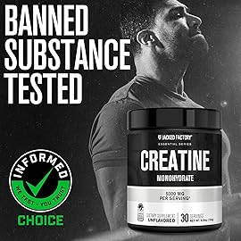 Jacked Factory Creatine Monohydrate Powder 150g - 5g Daily Creatine Supplement for Men and Women, Vegan-Friendly, Third-Party Tested - 30 Servings, Unflavored