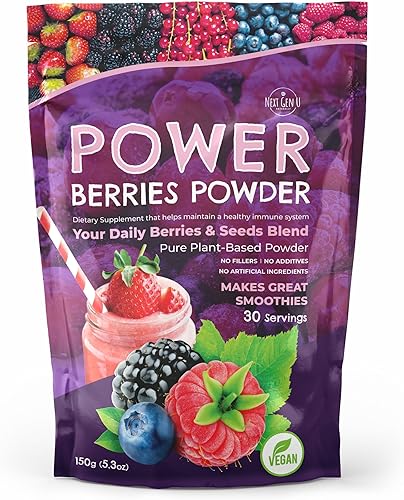 Next Gen U Super Berry Powder 5.29 oz, suplemento alimenticio de apoyo inmunológico, mezcla de batidos de bayas superalimentos para batidos, disponible en Yaxa Peru