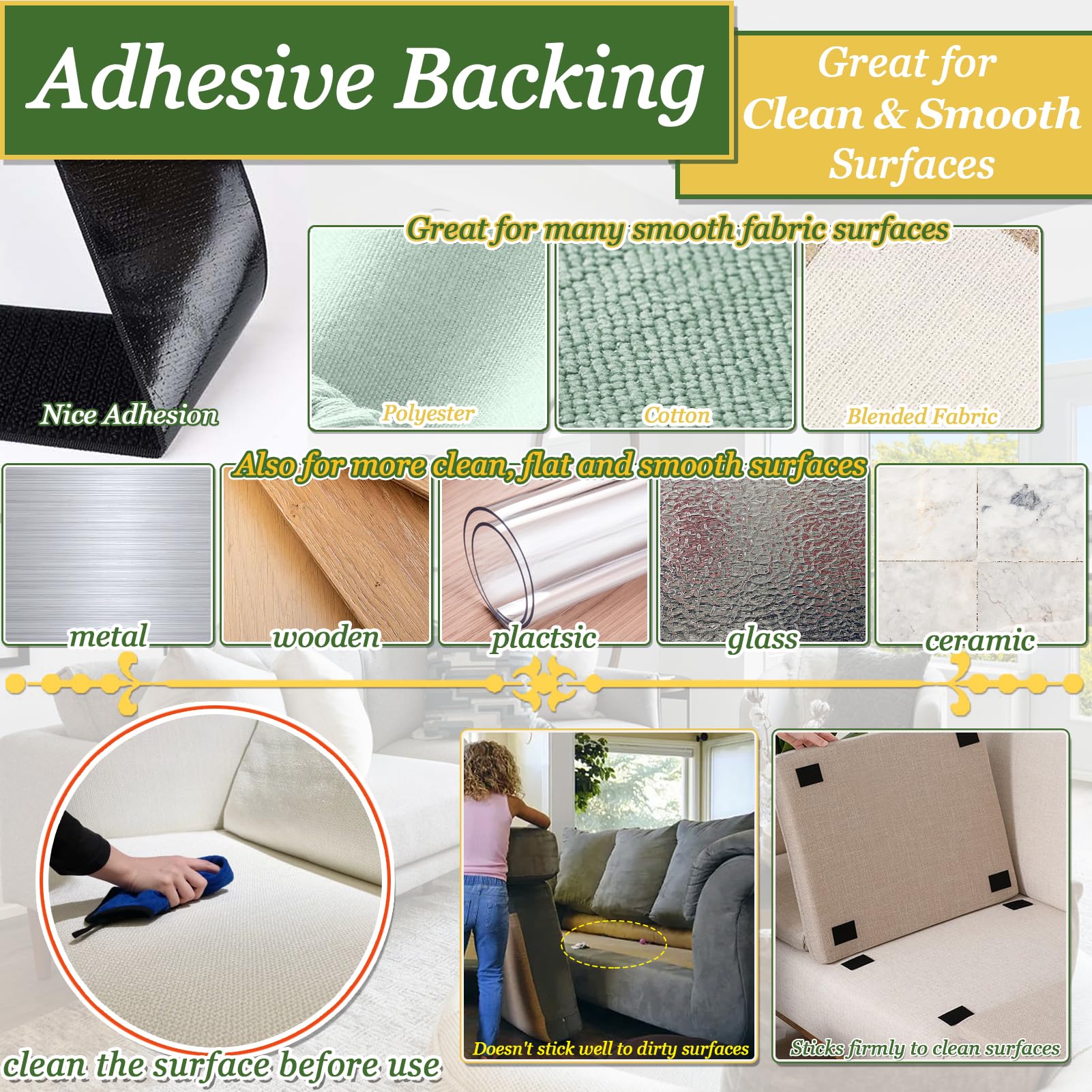 TEUVO 11cm X 8M Scratch Autocollant Avec Adhésive pour Maintenir les Coussins de Canapé Rouleau Bande Scratch Adhésif Scratch Autocollant Large Puissant Tissus pour Autour de la Maison Bureau Fixation