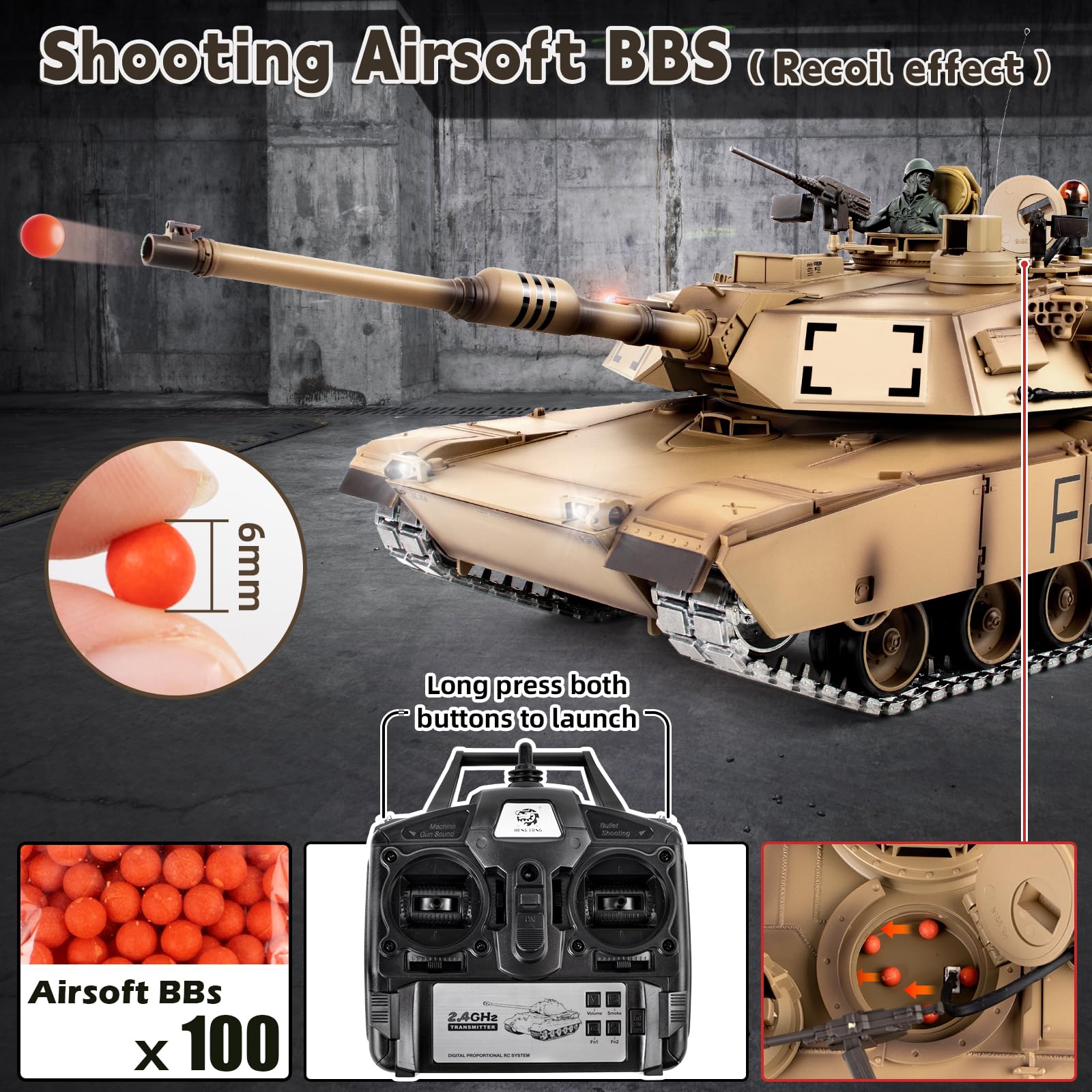 Amazon.com: Supdex 1/16 RC Tank, Heng Long US M1A2 Abrams Army Toy