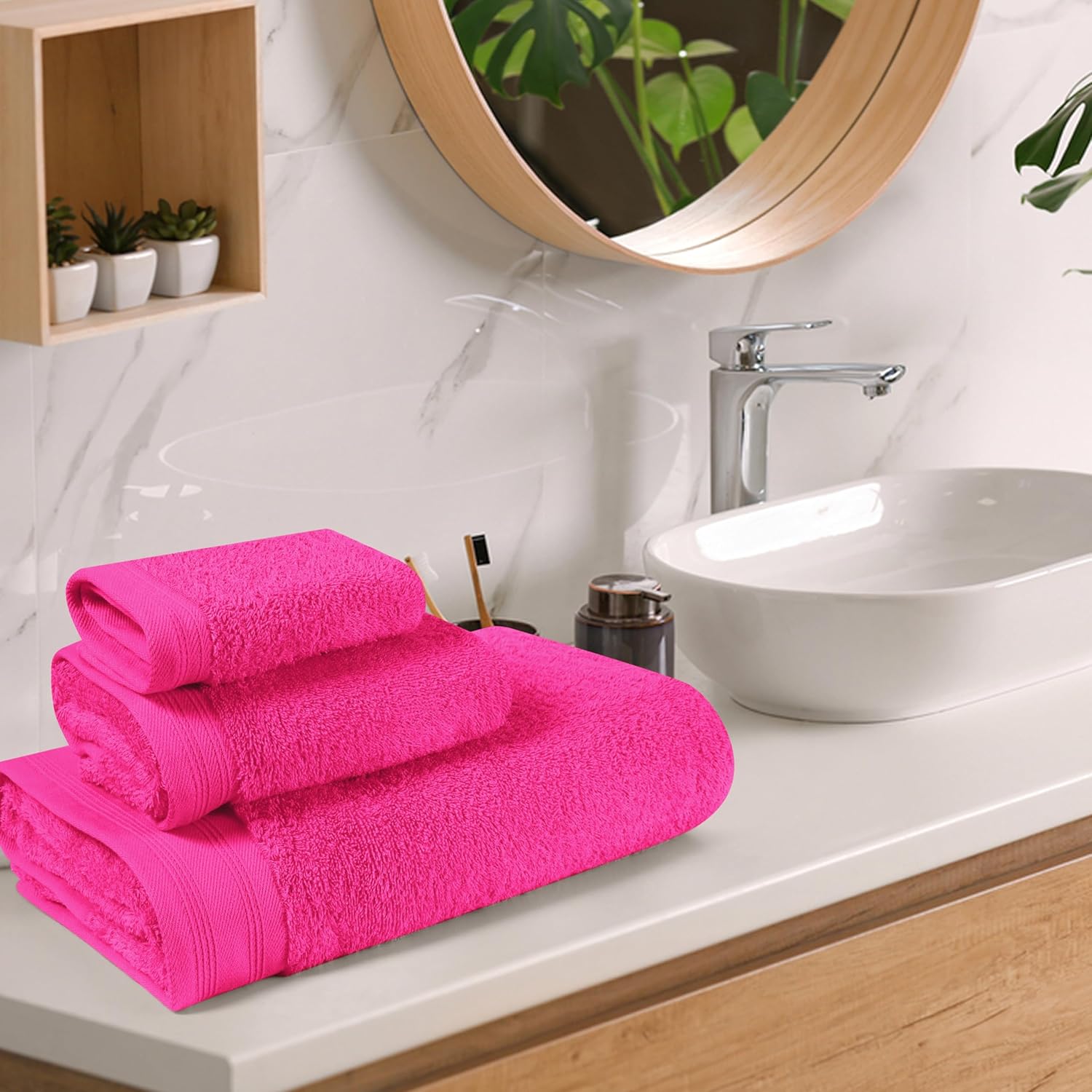 Belizzi Home Ultra Soft 3 Pack Cotton Towel Set, Contains a Bath Towels 28x55 inch, a Hand Towels 16x24 inch & a Wash Coths 12x12 inch, Ideal Everyday use, Compact & Lightweight - Black, Medium