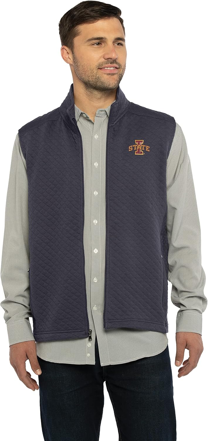 Vantage Apparel Men's Collegiate Full Zip Quilted Vest