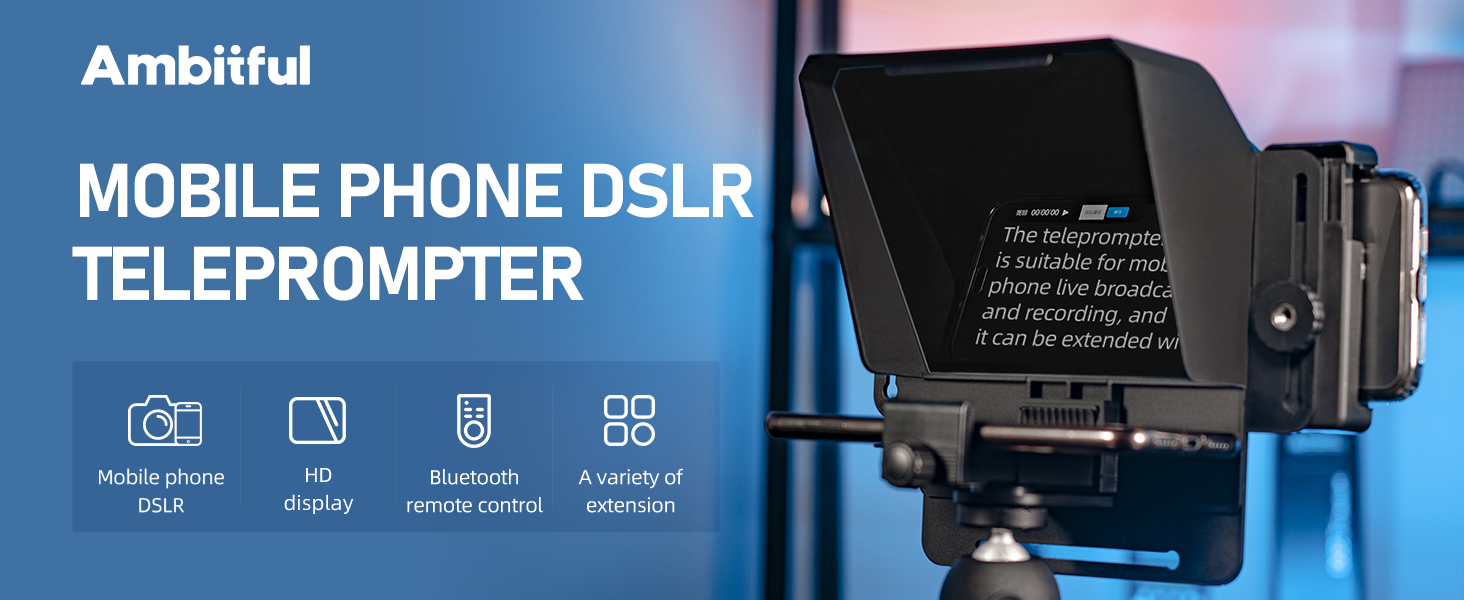 Amazon.com: AMBITFUL 7.5'' Mini Teleprompter W/Desktop Tripod for