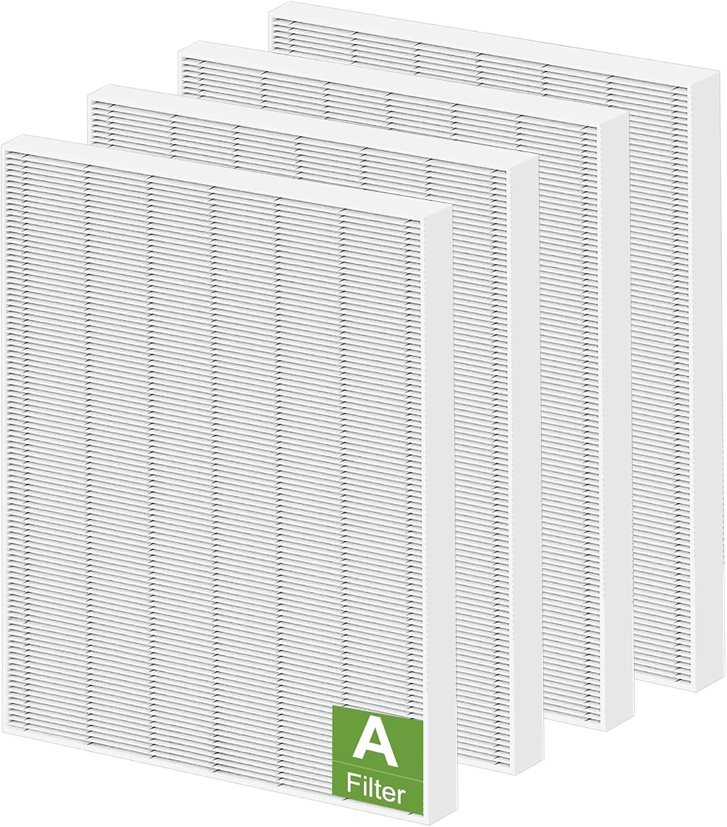 115115 Replacement Filter A Size 21 for Winix PlasmaWave Air Purifier C535 | Fits for Winix 5300 5300-2 6300 6300-2 P300 AM90 C909 9800 Purifiers, 4 Pack True HEPA C535 Filter A