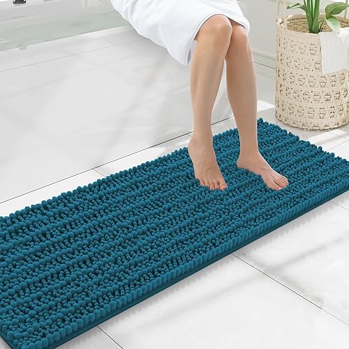 Miniatura 282 de Smiry Alfombras de Baño 24 x 16 pulgadas, Tapetes de Baño de Chenilla Extra Suaves y Absorbentes, Respaldo de Goma Antideslizante, Lavable a Azul