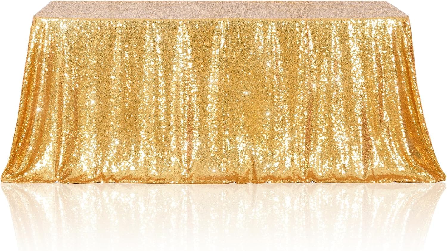 3E Home New Gold 125X200cm(50X80 Inches) Oblong Sequin Tablecloth For Party Cake Dessert Table Exhibition Events