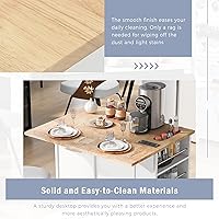 Vista 117 de LUMISOL Carrito de isla de cocina con ruedas de bloqueo con 2 cajones y 4 gabinetes, isla de cocina rodante con estantes ajustables, mesa de madera