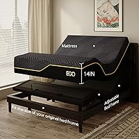 Vista 38 de EGOHOME - Base de cama ajustable individual XL y colchón de espuma viscoelástica de 14 pulgadas, base de cama ajustable con control remoto