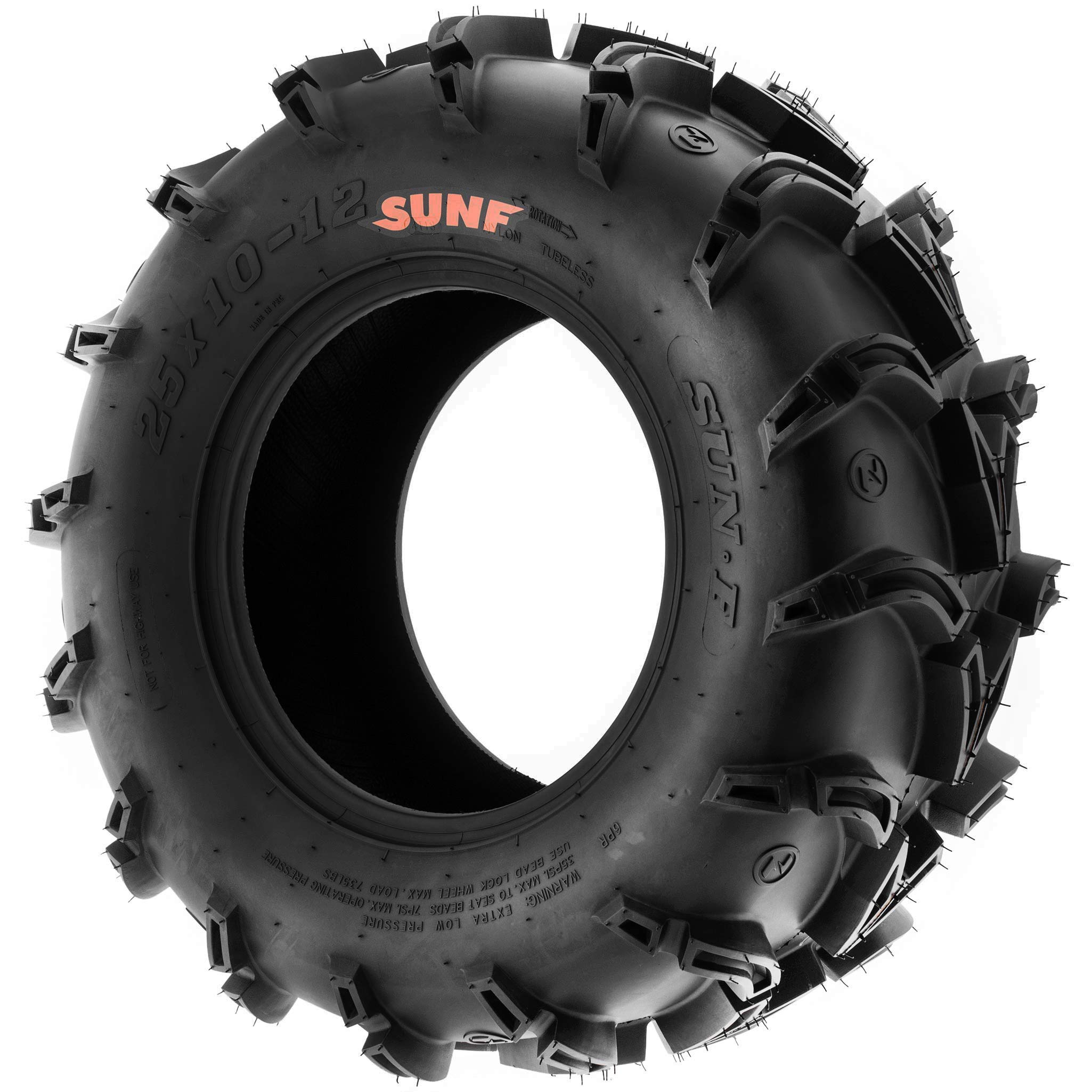 SunF A050 25x10-12 25x10x12 AT Schlamm & Pfad Quad ATV UTV SxS Reifen 6PR TL, Satz von 2 Stück