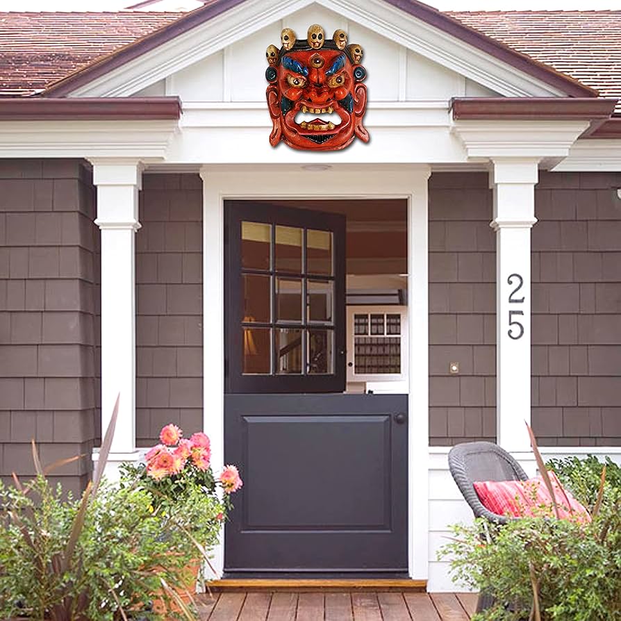 Amazon｜AONA Mahakala 壁掛けマスク (チベット仏教神) 高さ