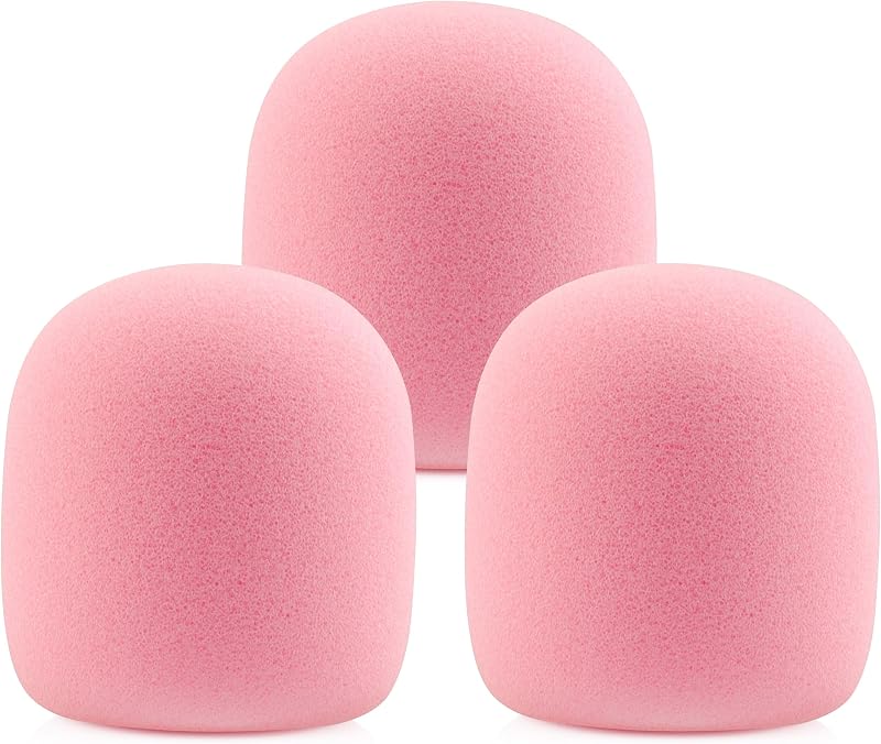 LEFXMOPHY Sm58 Windscreen for Shure Sm58 Pop Filter Shure Beta 58a SM48 Mic | Pink Microphone Cover For Shure Sm58 Pink Windscreen, Sm58 Cover for Shure Sm58 Wireless Microphone, High Density Foam 3Pack