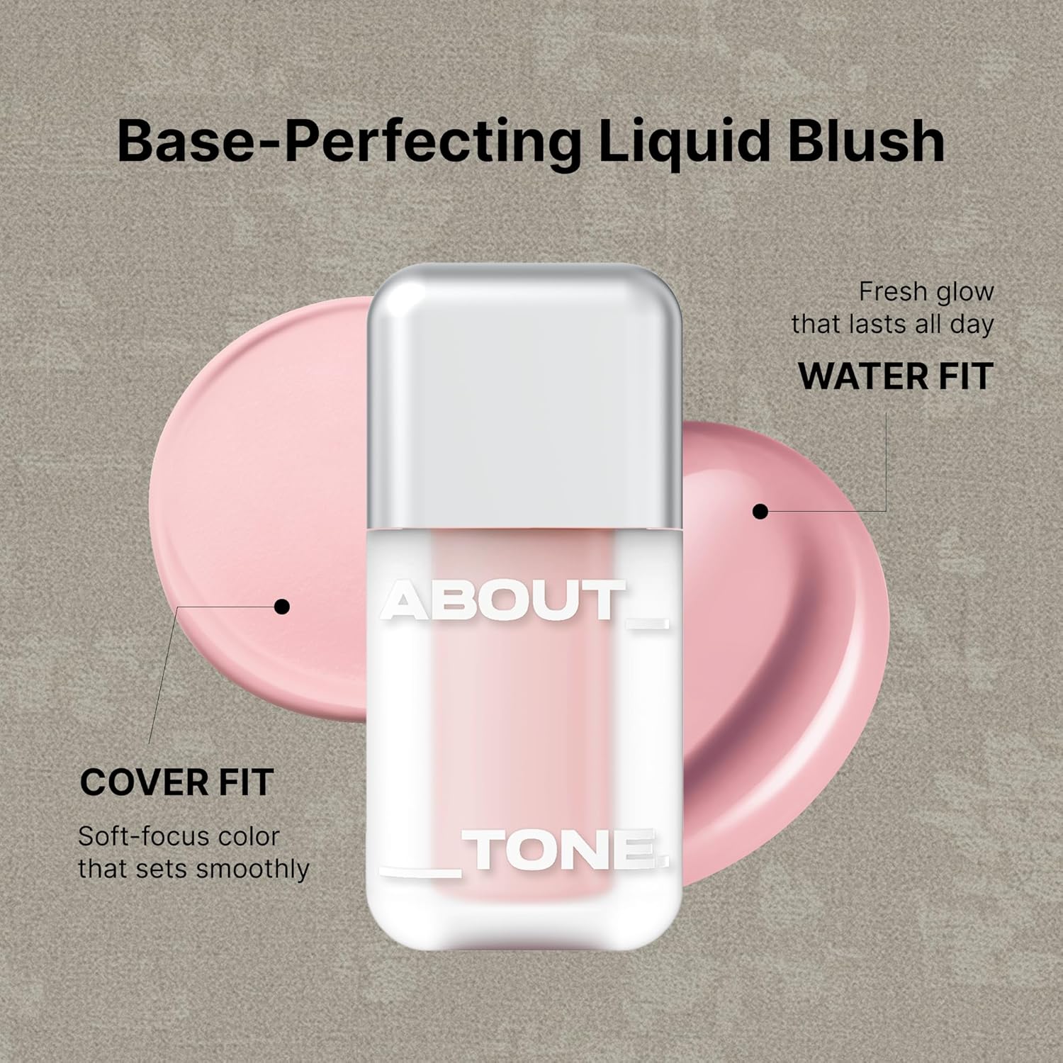 ABOUT TONE Skin Layer Fit Blusher – Semi Matte Cover Fit & Semi Glow Water Fit – High-Fitting Liquid Blush for Longwear Color, Intense Pigment, Smooth Adhesion – Korean Beauty (C01 PETAL PINK) - Image 3