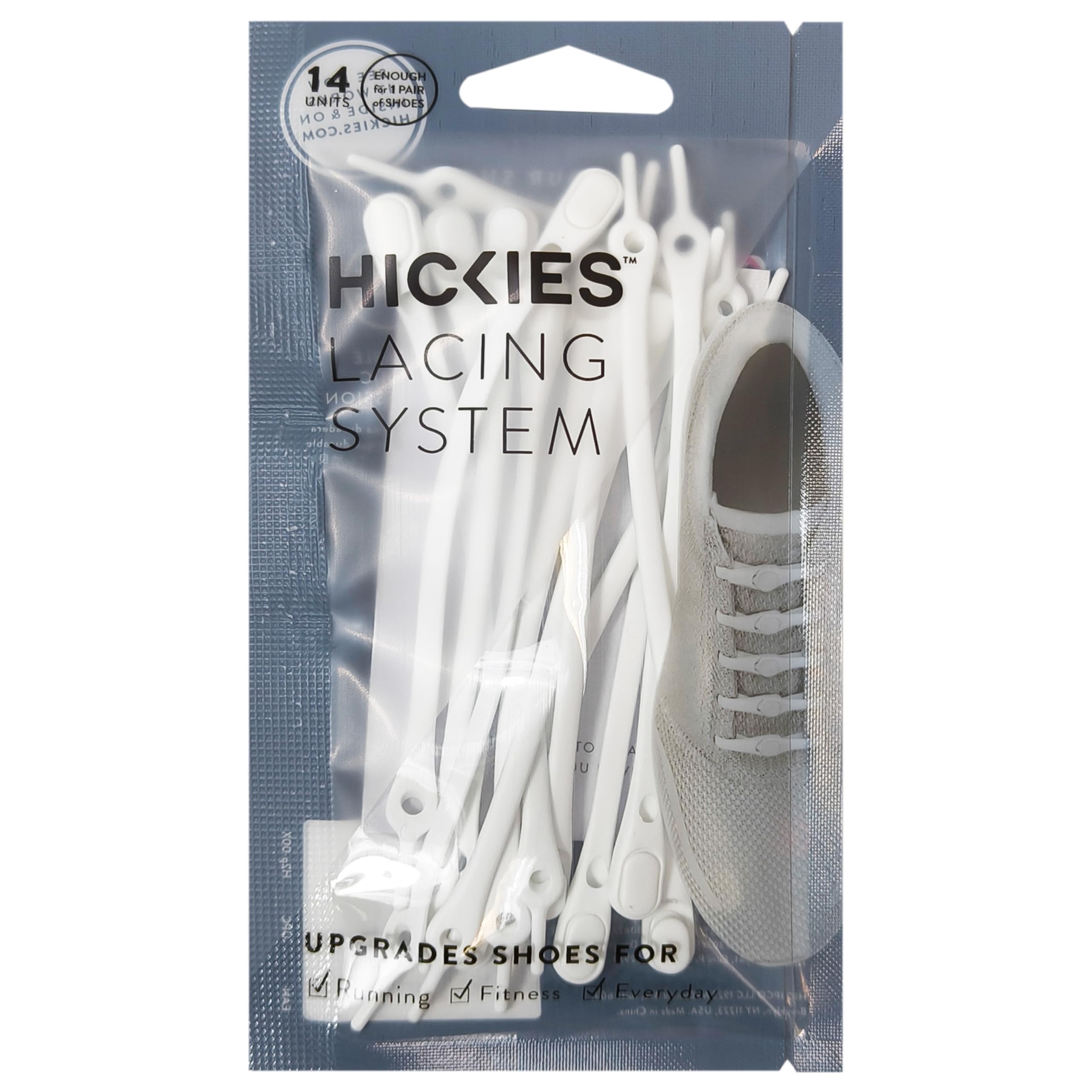 Hickies No Tie Shoelaces For Adults Premium White Shoe Laces