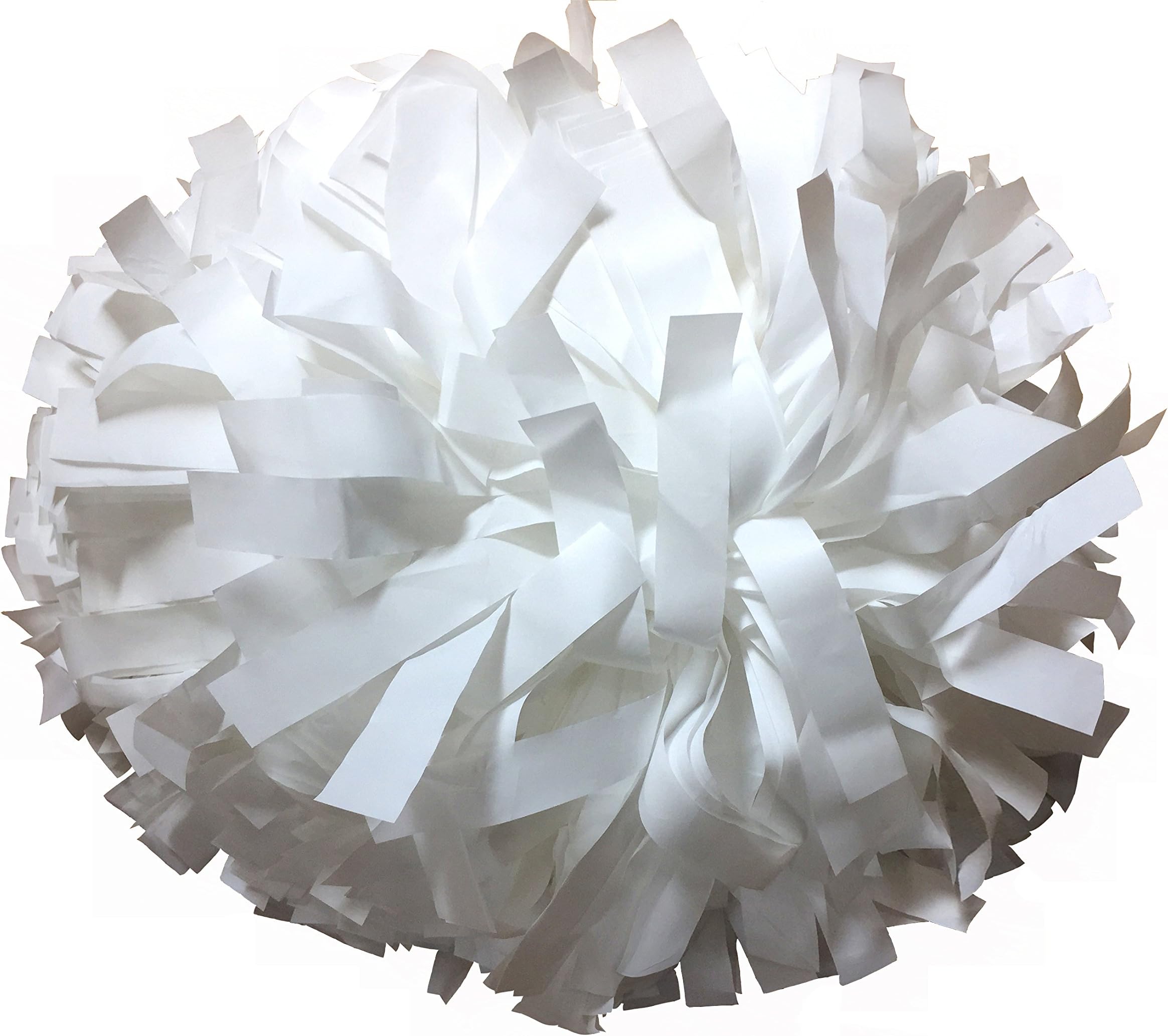 Pair, 6" Plastic Cheerleading Pom Pom with Baton Handle
