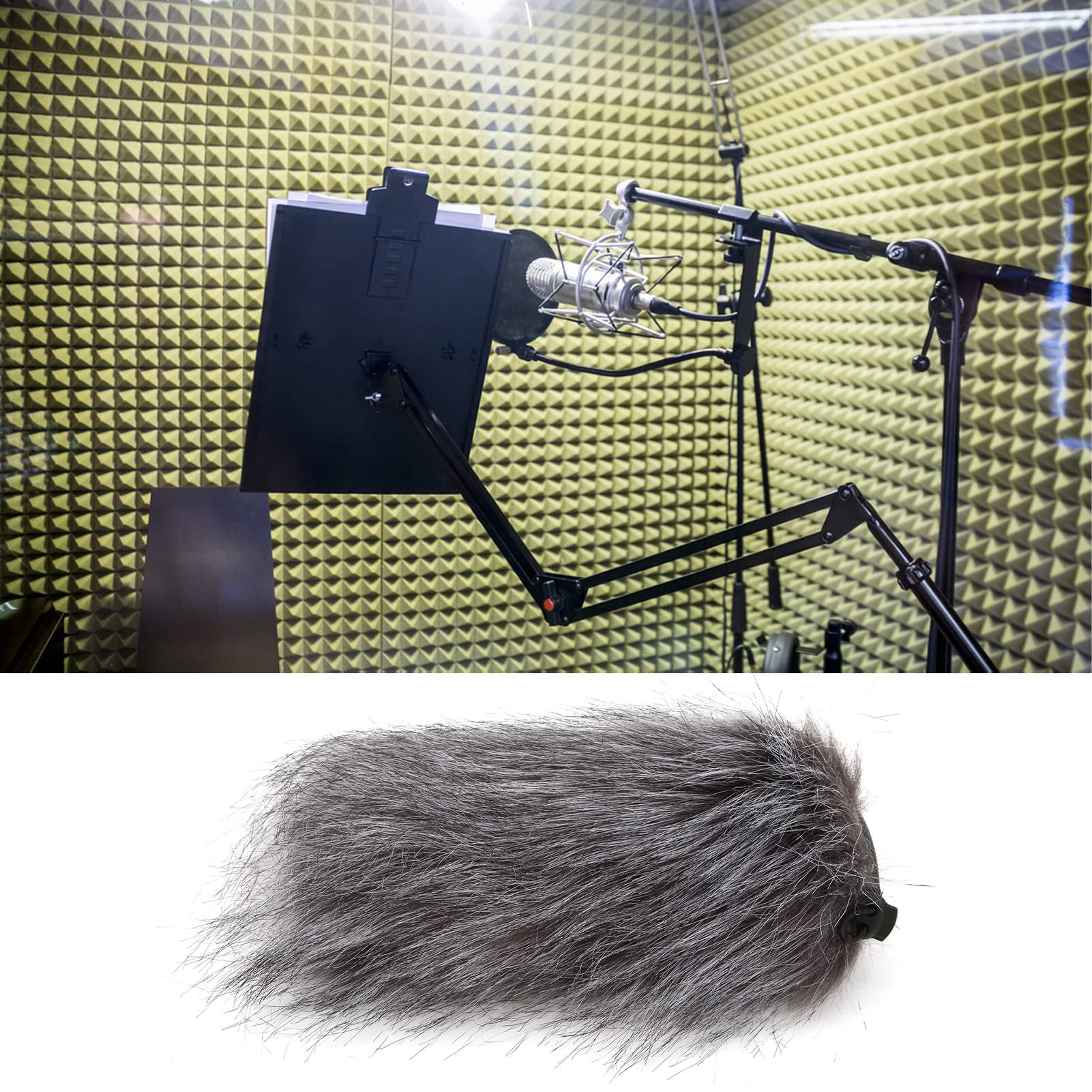Microphone Windscreen,Outdoor Wind Cover Muff Mic Wind,Outdoor Wind Mic Windshield Muff Fur Universal Fit for Video Mic Camera Microphone