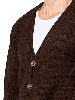 Pendleton Men's Shetland Wool Classic Cardigan, Espresso