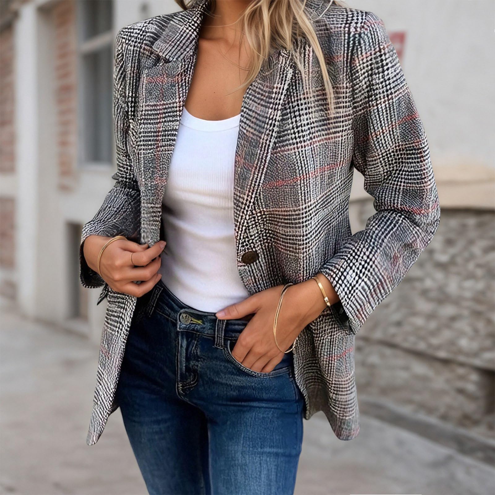 Generisch 2026 Elegantes chaquetas de traje para el uso diario. Ajuste holgado, estilo casual cómodo, perfecto para el verano,