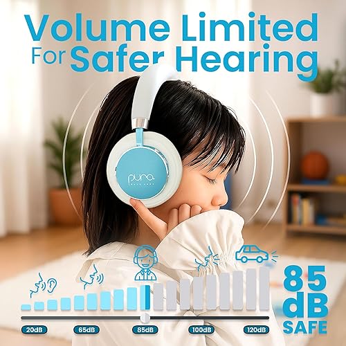 Miniatura 2 de Puro Sound Labs BT2200s Plus Volume Limited Auriculares Bluetooth para niños (verde azulado)