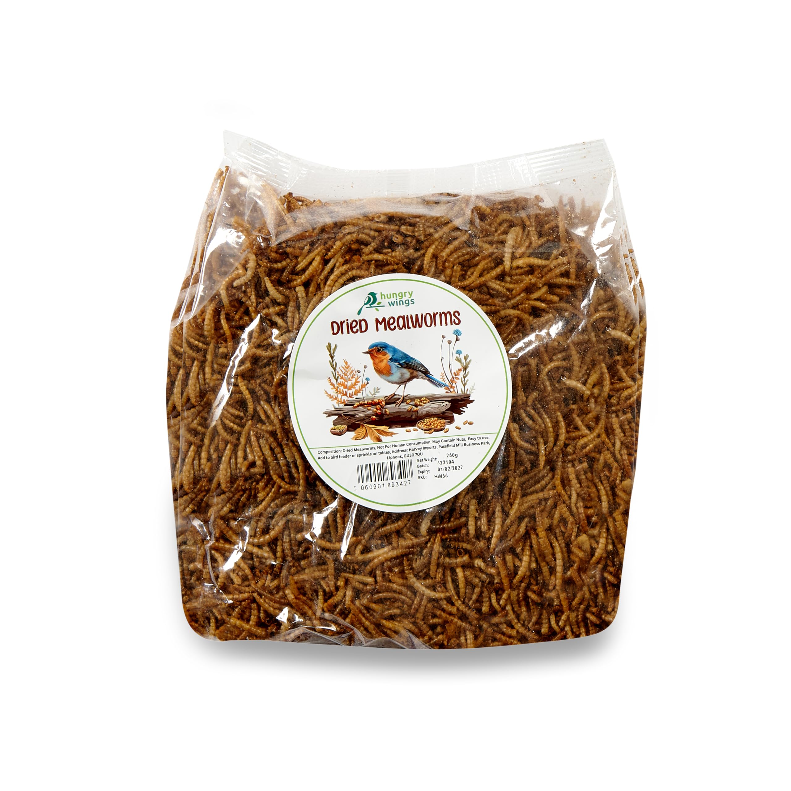 Wild Bird Food (250g, Dried Mealworms)