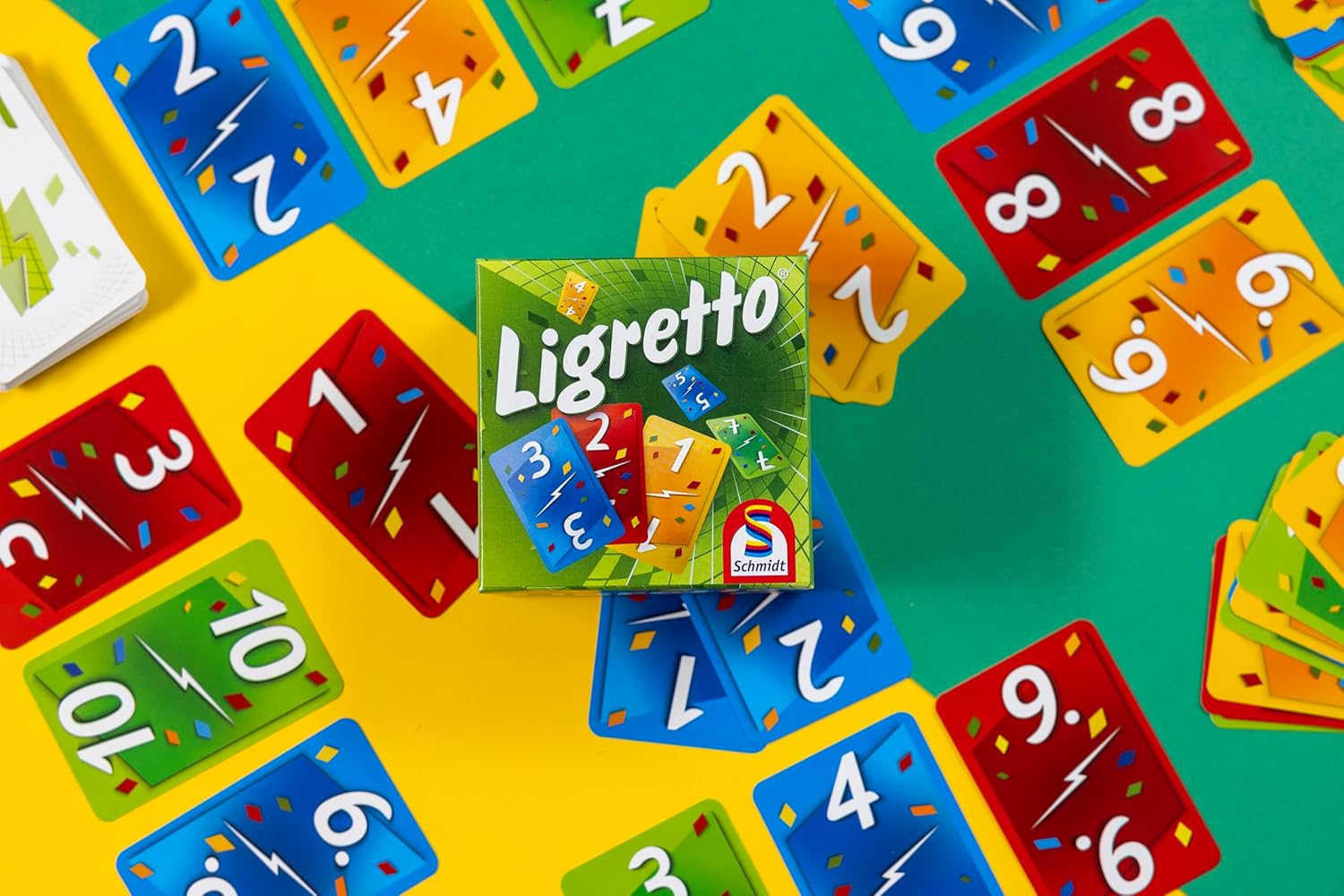 Schmidt Spiele Ligretto: Green – A Board Game 2-4 Players – Board Game for Family 20 Minutes of Gameplay – Games for Family Game Night – for Kids and Adults Ages 8+ - English Version