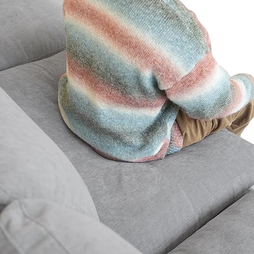 Miniatura 100 de WJShome - Sofá seccional modular en forma de nube para sala de estar, sofá de 160" con relleno de plumón en forma de U con otomano, sofás