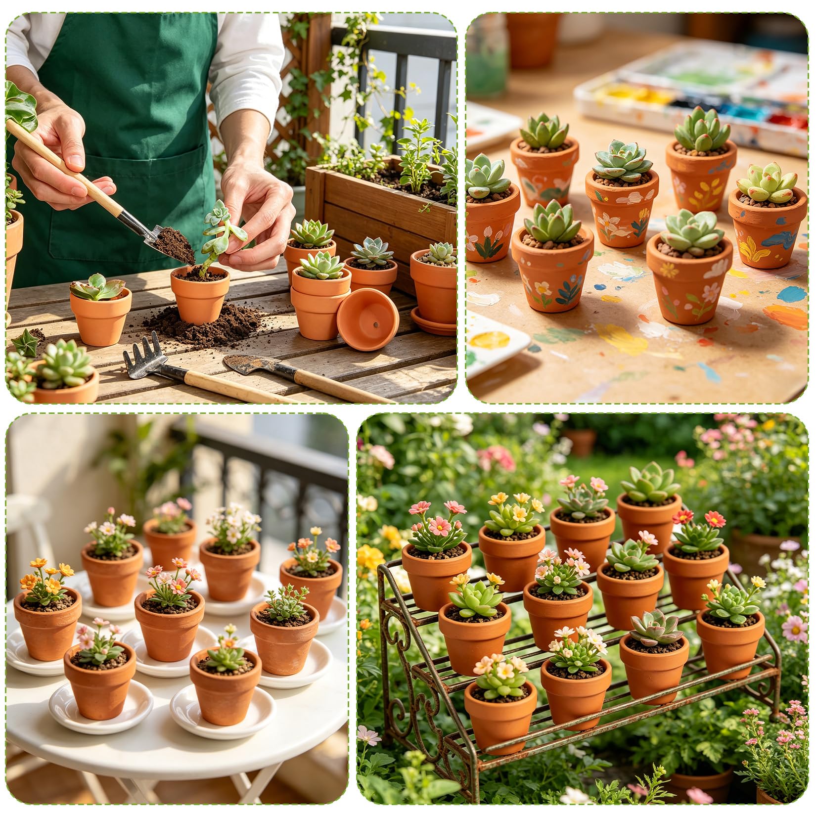 30 Pièces Pots en Terre Cuite Petits 4,5 x 4,5 cm Réutilisables Petits Pots en Terracotta pour le Bricolage Pot en Terracotta Fleurs Pots de Fleurs Mini avec Trou de Drainage pour les Plants