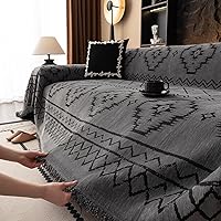 Vista 166 de VClife funda boho de sofá de felpilla para sofá seccional, funda antideslizante para sofá de 2 plazas, protector para mascotas con borlas, funda