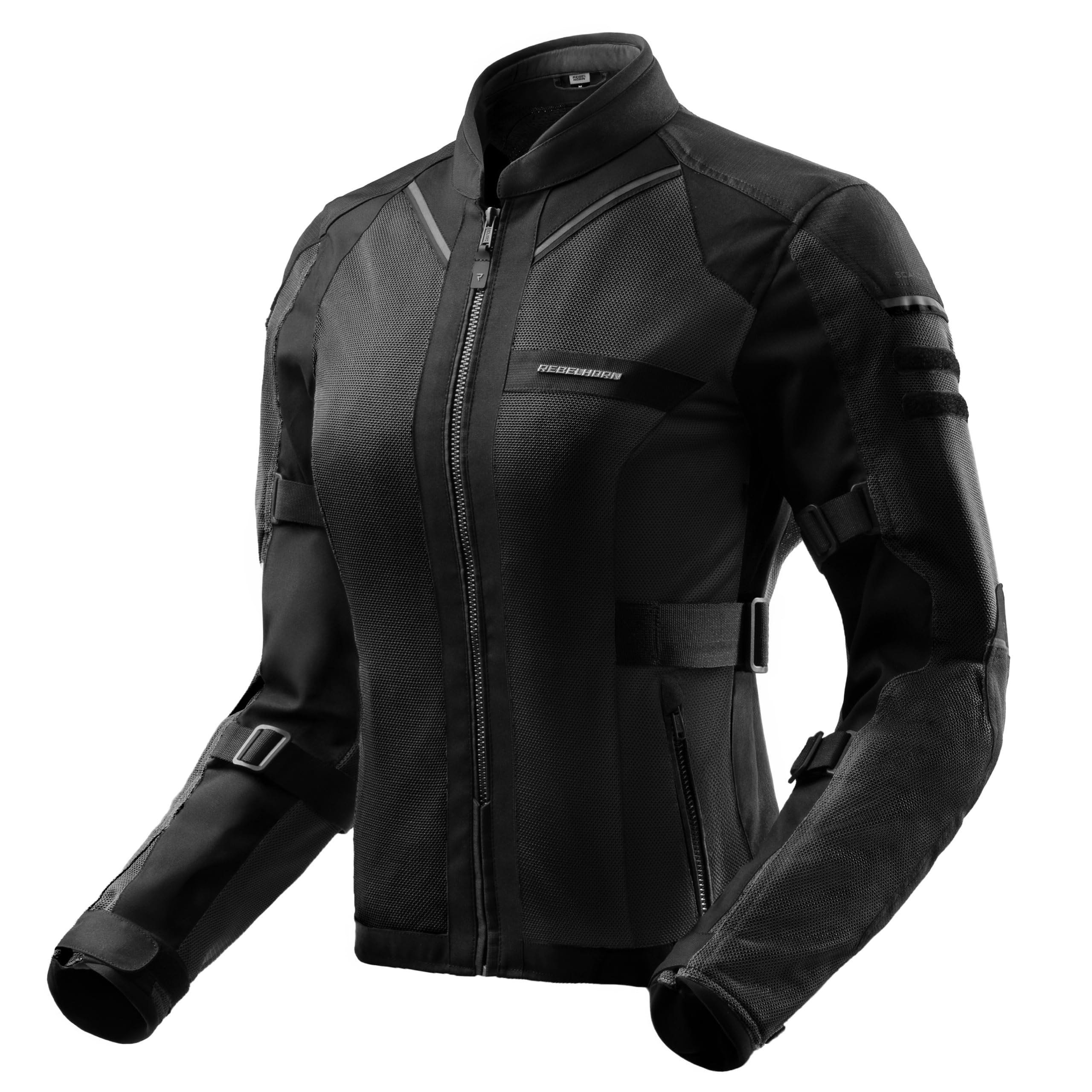 REBELHORN Scandal 3 Women Motorradjacke Damen | Textil | Ellbogen und Schulterprotektoren Stufe 2 | Tasche für Rückenprotektor | Große Mesh Belüftungspaneele | Schutzstufe AA | Größen bis 7XL