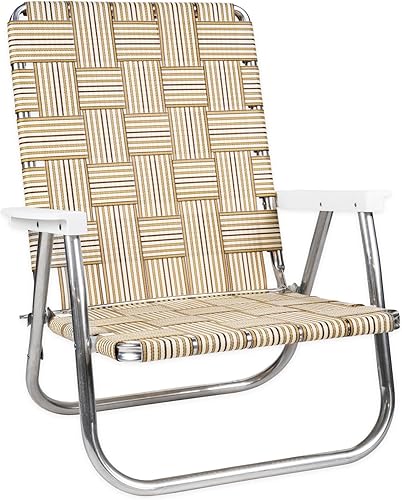 Miniatura 7 de Lawn Chair USA - Silla de tejido de cinchas (silla para playa con respaldo alto, patrón Charleston con posa brazos verdes) Charleston,Playa