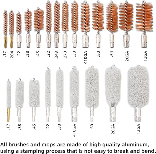 Miniatura 5 de BESTNULE Kit universal de limpieza de pistolas para rifles, pistolas, pistolas, escopetas, kits de limpieza de armas para todas las armas,