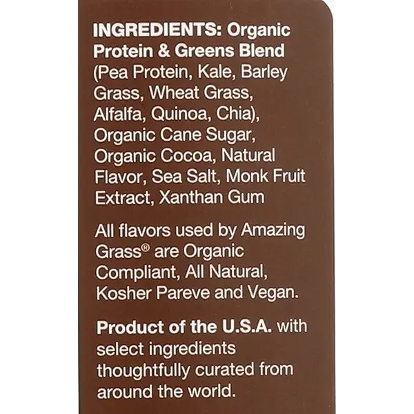 Amazing Grass Vegan Protein & Kale Powder: 20g of Organic Protein + 1 Cup Leafy Greens per Serving, Chocolate, 15 Servings 4